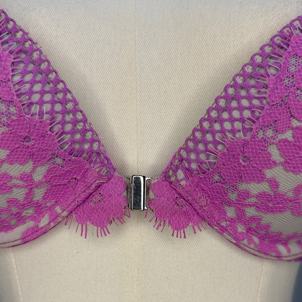 Victoria’s Secret Dream Angels Push-up Racer Back Front Closure Pink Bra 34B - Picture 3 of 15